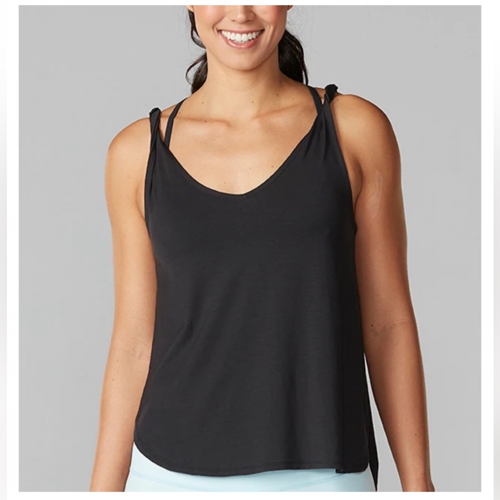 Tavi Noir Twist Shoulder Tank in Black size S